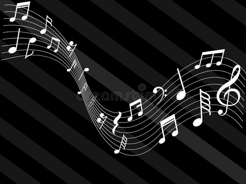 La musique note l'abrégé sur noir blanc signes illustration stock La musique note l'abrégé sur noir blanc signes illustration stock