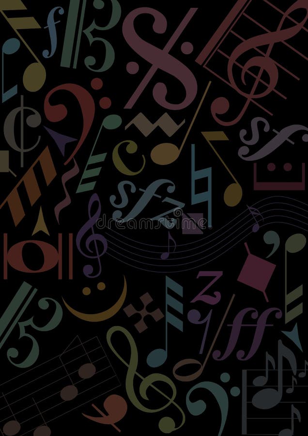 La musique se connecte le backgroun noir illustration stock La musique se connecte le backgroun noir illustration stock