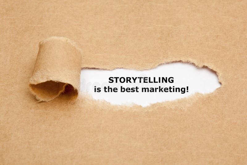 The motivational quote Storytelling is the best Marketing, appearing behind torn brown paper. The motivational quote Storytelling is the best Marketing, appearing behind torn brown paper.
