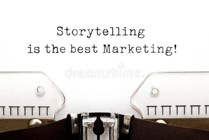 Storytelling Is The Best Marketing quote typed on retro typewriter. Storytelling Is The Best Marketing quote typed on retro typewriter.