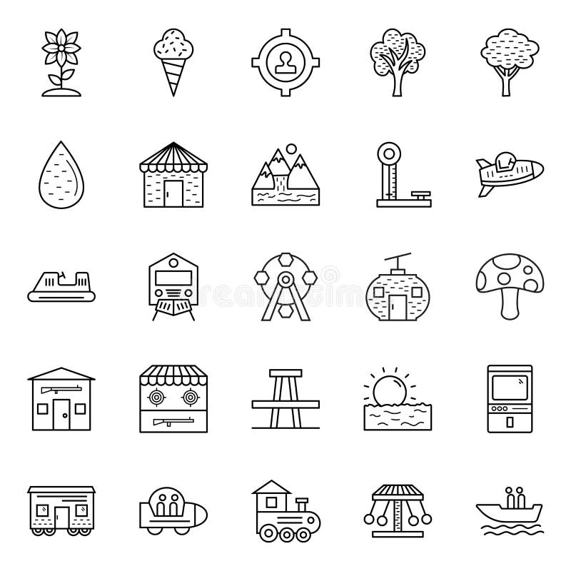 La naturaleza, los parques y los árboles aislaron los iconos del vector fijaron que pueden ser modificados y corregir fácilmente libre illustration La naturaleza, los parques y los árboles aislaron los iconos del vector fijaron que pueden ser modificados y corregir fácilmente libre illustration