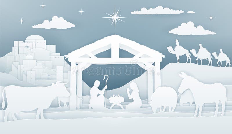 La Navidad Christian Scene de la natividad stock de ilustración La Navidad Christian Scene de la natividad stock de ilustración