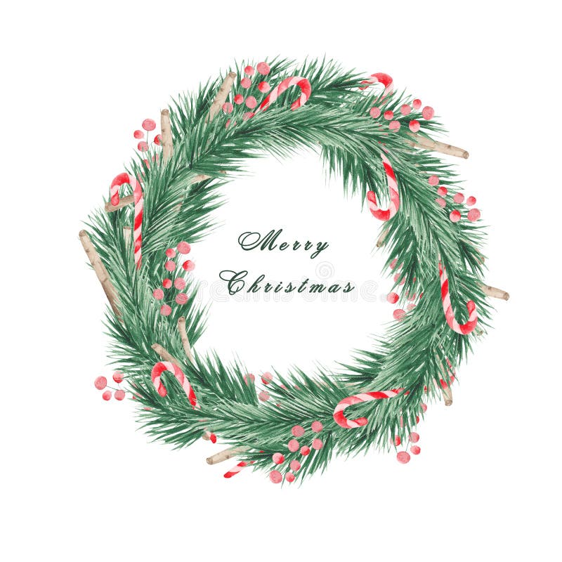 La Navidad de la acuarela fijada con las ramas de un árbol de navidad, de bolas, de dulces, de una manopla y de un calcetín para libre illustration La Navidad de la acuarela fijada con las ramas de un árbol de navidad, de bolas, de dulces, de una manopla y de un calcetín para libre illustration