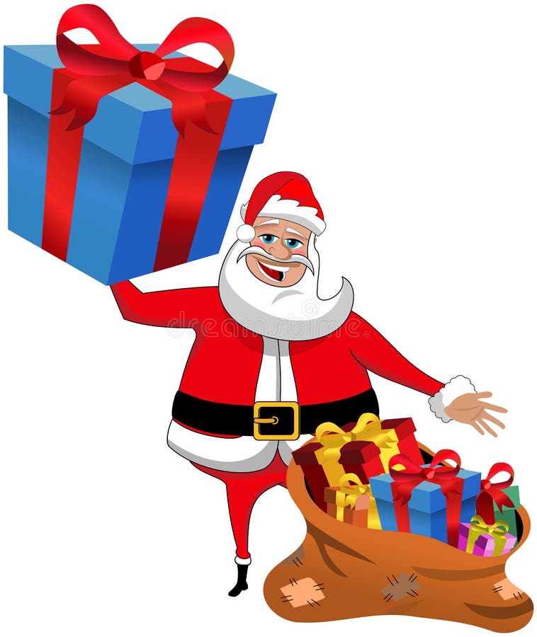La Navidad de Santa Claus Big Gift Gifts Sack aislada stock de ilustración La Navidad de Santa Claus Big Gift Gifts Sack aislada stock de ilustración