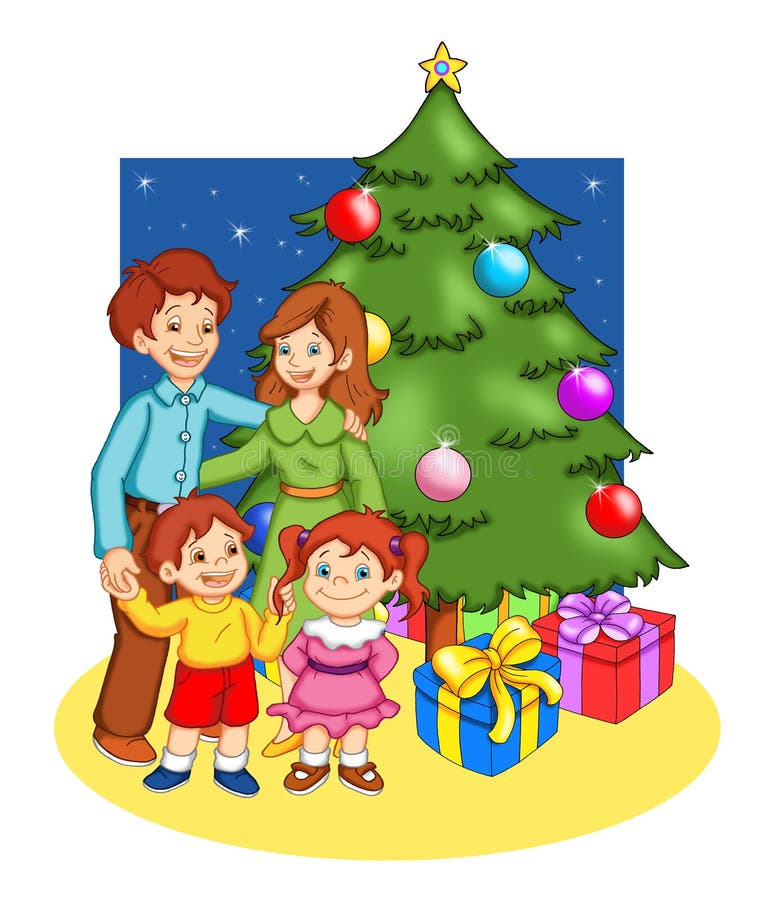 La Navidad en familia stock de ilustración. Ilustración de bola - 16590060 La Navidad en familia stock de ilustración. Ilustración de bola - 16590060