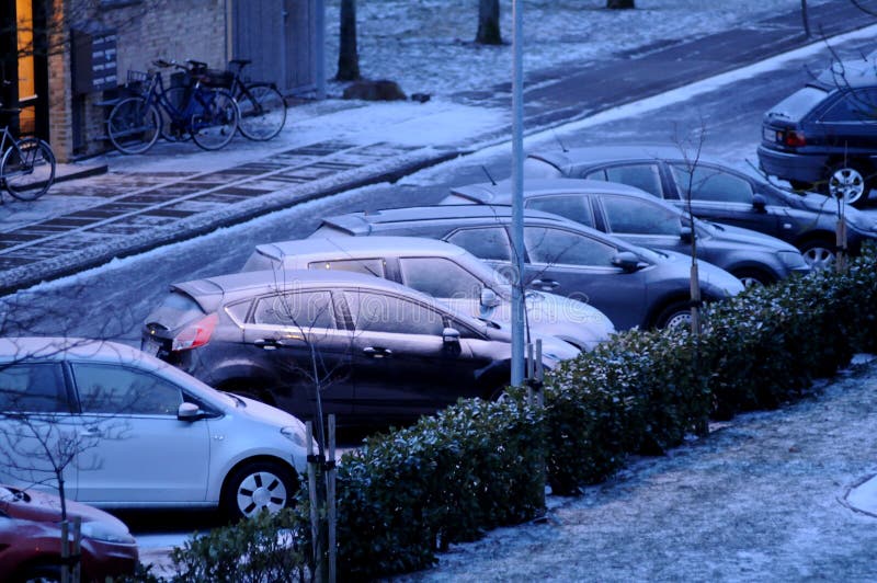 La neve cade in Danimarca immagine stock libera da diritti La neve cade in Danimarca immagine stock libera da diritti
