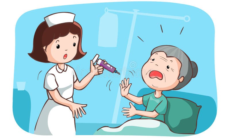 La nonna non vuole ottenere vaccinata illustrazione vettoriale La nonna non vuole ottenere vaccinata illustrazione vettoriale