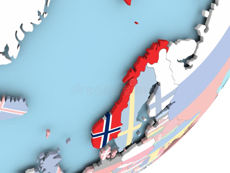La Norvegia con la bandiera royalty illustrazione gratis La Norvegia con la bandiera royalty illustrazione gratis