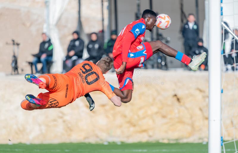 La Nucia, Spain – January 16, 2023. Viktoria Plzen goalkeeper Marian Tvrdon  during club friendly Ferencvaros vs Viktoria Plzen (0-0 Stock Photo - Alamy