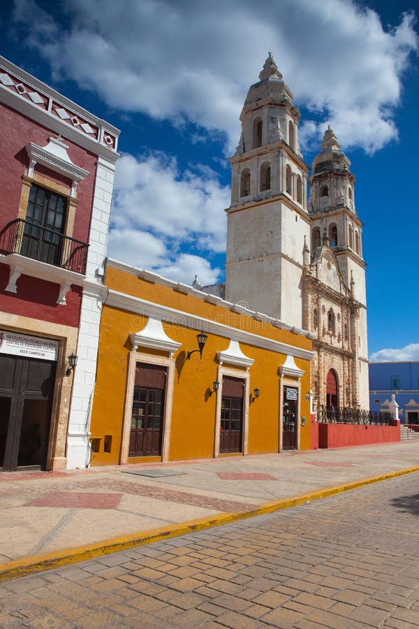 La nuestra señora de la catedral de la Inmaculada Concepción en Campeche fotos de archivo libres de regalías
