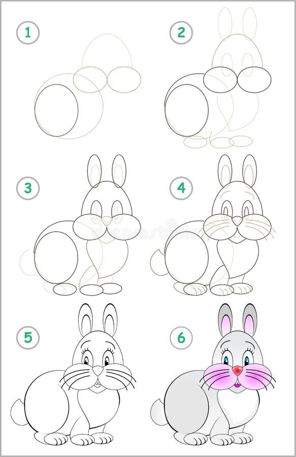 La Página Muestra Cómo Aprender Paso a Paso Dibujar Un Conejo Divertido Habilidades De Los Niños Que Se Convierten Para Dibujar Ilustración del Vector - Ilustración de conejito, adulto: 106787924 La Página Muestra Cómo Aprender Paso a Paso Dibujar Un Conejo Divertido Habilidades De Los Niños Que Se Convierten Para Dibujar Ilustración del Vector - Ilustración de conejito, adulto: 106787924