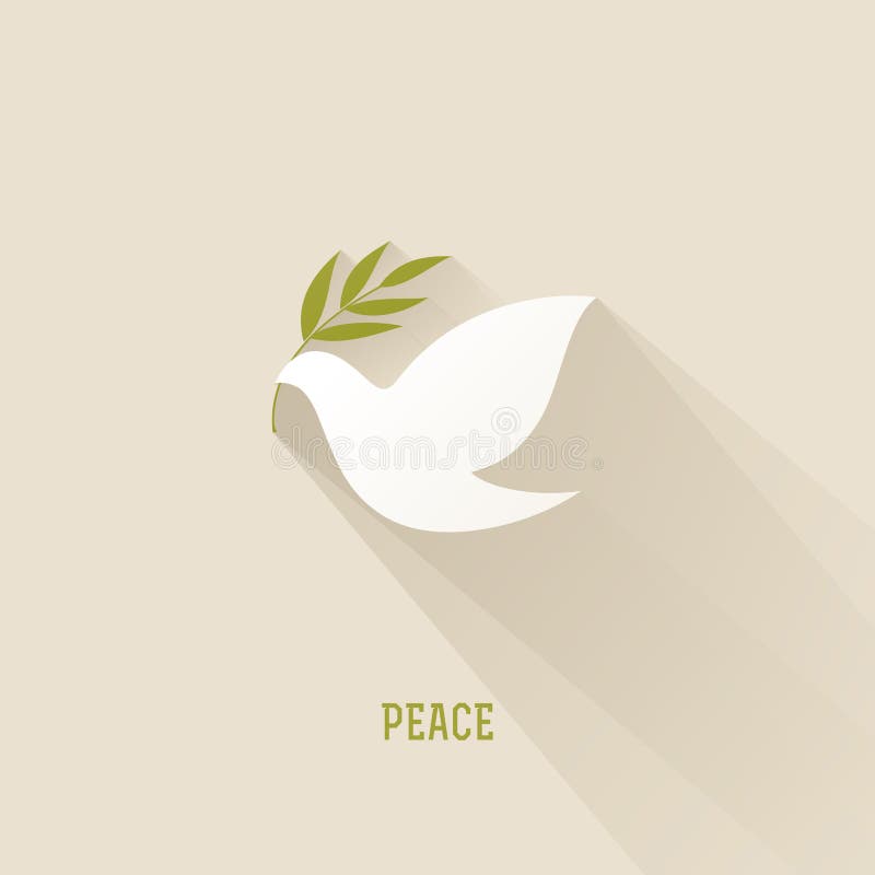 La pace si è tuffata con ramo di ulivo. Illustrazione di vettore