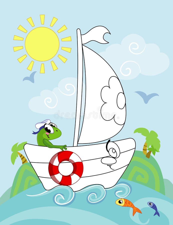 La page de livre de coloriage pour les enfants préscolaires avec le fond coloré et le croquis se transportent pour la coloration illustration libre de droits La page de livre de coloriage pour les enfants préscolaires avec le fond coloré et le croquis se transportent pour la coloration illustration libre de droits