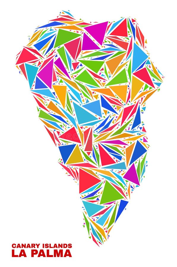 La Palma Island Map - Mosaic of Color Triangles vector illustration La Palma Island Map - Mosaic of Color Triangles vector illustration