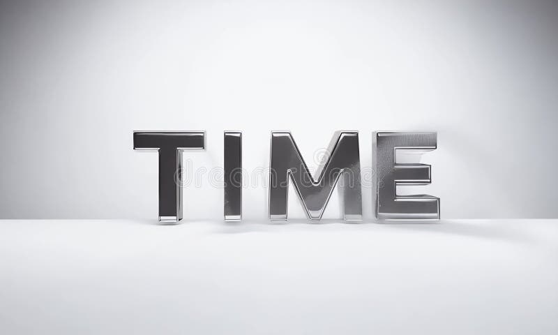 La parola TIME su uno sfondo monocromatico pulito illustrazione vettoriale
