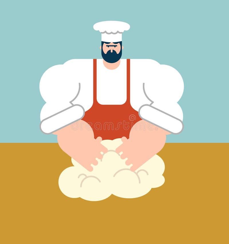 La pasta del cocinero amasa cocinero del panadero Ilustración del vector libre illustration La pasta del cocinero amasa cocinero del panadero Ilustración del vector libre illustration