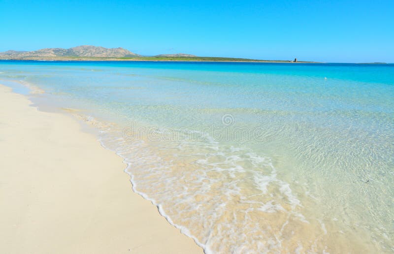 La Pelosa Beach on a Clear Day Stock Photo - Image of pelosa, water ...