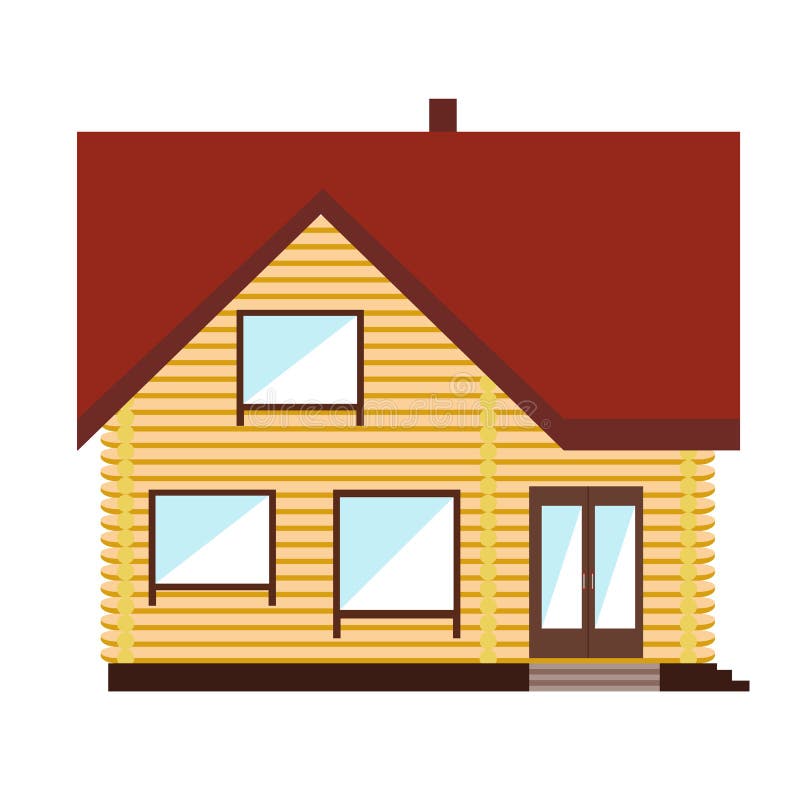 La pequeña casa anaranjada en el fondo blanco stock de ilustración La pequeña casa anaranjada en el fondo blanco stock de ilustración