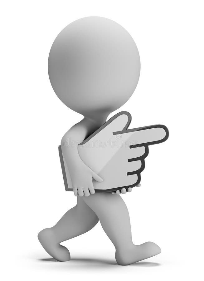 La pequeña gente 3d - lleva el cursor de la mano libre illustration