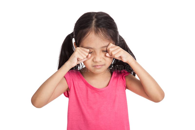 La pequeña muchacha asiática es triste y grito fotos de archivo libres de regalías La pequeña muchacha asiática es triste y grito fotos de archivo libres de regalías
