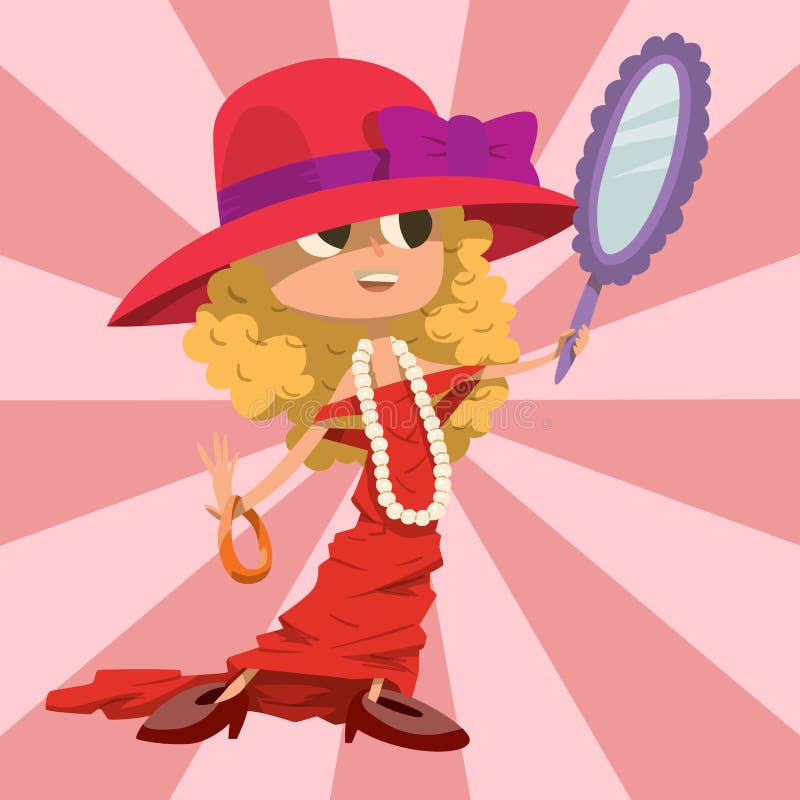 La persona linda joven del liitle de la muchacha de la niñez hermosa de la felicidad se vistió como el ejemplo crecido del vector ilustración del vector La persona linda joven del liitle de la muchacha de la niñez hermosa de la felicidad se vistió como el ejemplo crecido del vector ilustración del vector