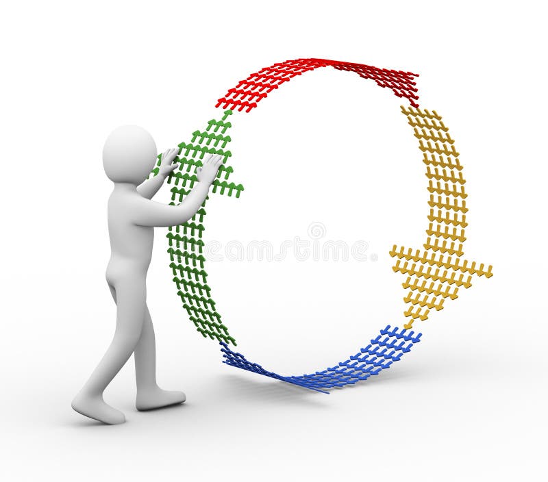 la personne 3d et les flèches réutilisent le symbole illustration libre de droits la personne 3d et les flèches réutilisent le symbole illustration libre de droits