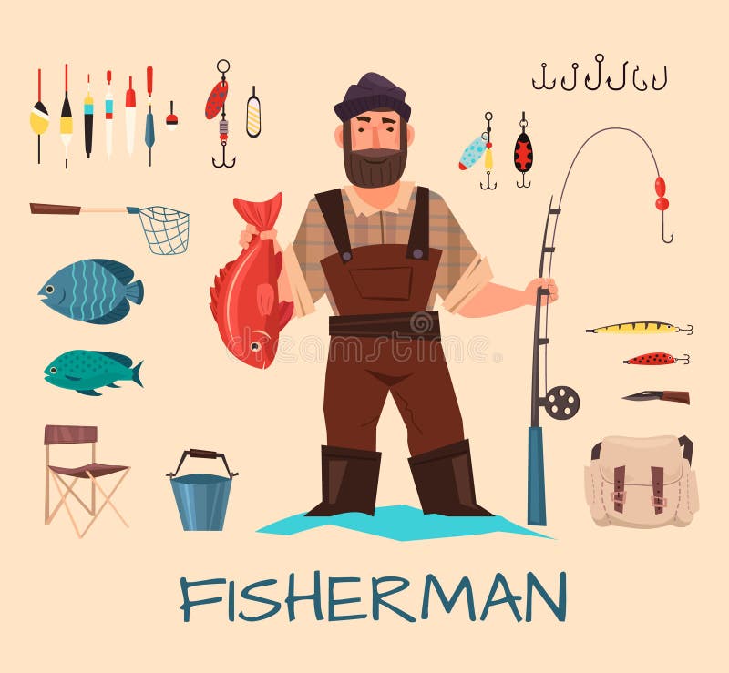 Ilustración de Conjunto De Pesca y más Vectores Libres de Derechos