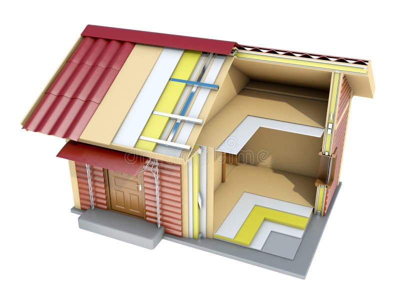 La petite maison de cadre dans la coupe illustration 3D illustration de vecteur La petite maison de cadre dans la coupe illustration 3D illustration de vecteur