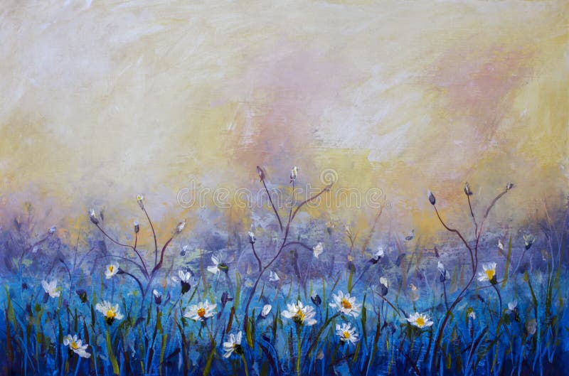 la pintura al óleo de flores, campo hermoso florece en lona Impresionismo moderno Ilustraciones de Impasto stock de ilustración la pintura al óleo de flores, campo hermoso florece en lona Impresionismo moderno Ilustraciones de Impasto stock de ilustración