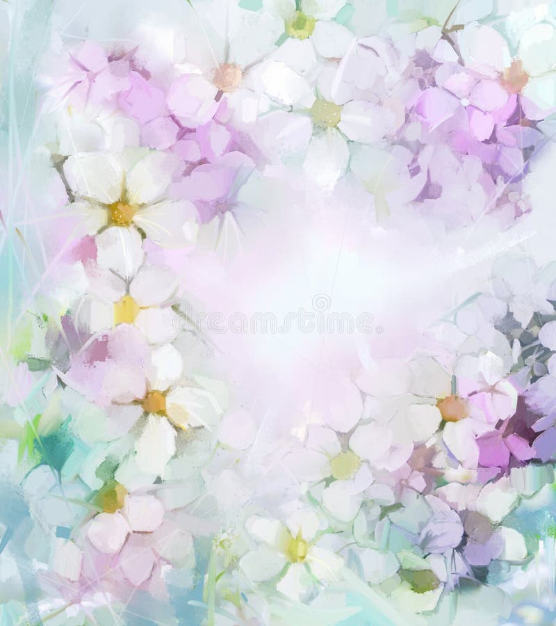 La pintura al óleo florece en el estilo suave del color y de la falta de definición para el fondo stock de ilustración La pintura al óleo florece en el estilo suave del color y de la falta de definición para el fondo stock de ilustración