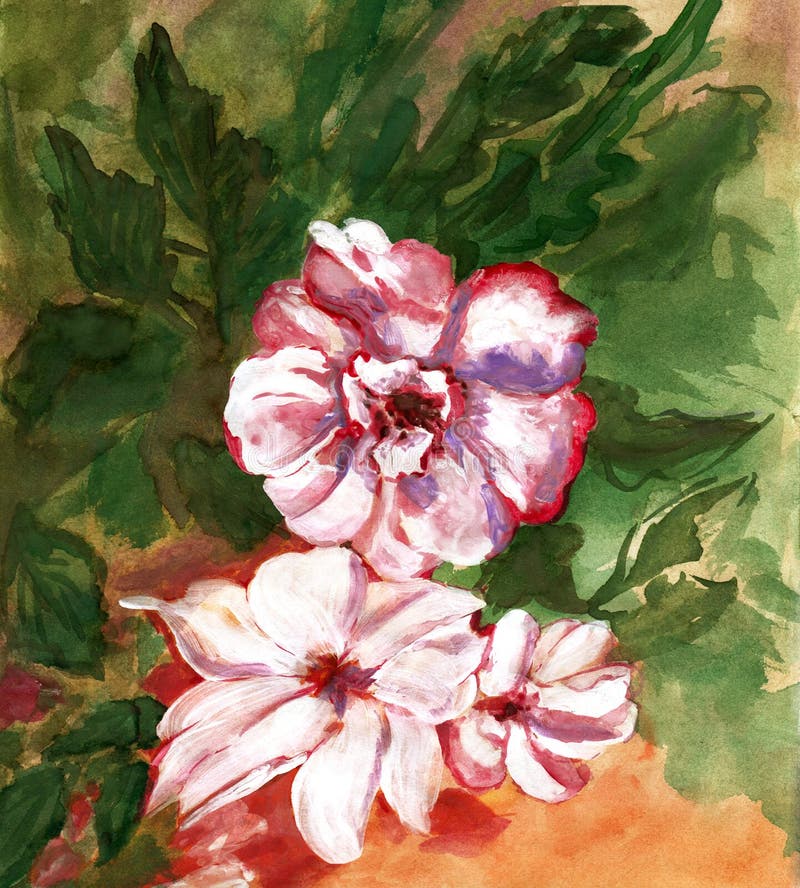 La pintura colorea rosas del ramo ilustración del vector La pintura colorea rosas del ramo ilustración del vector