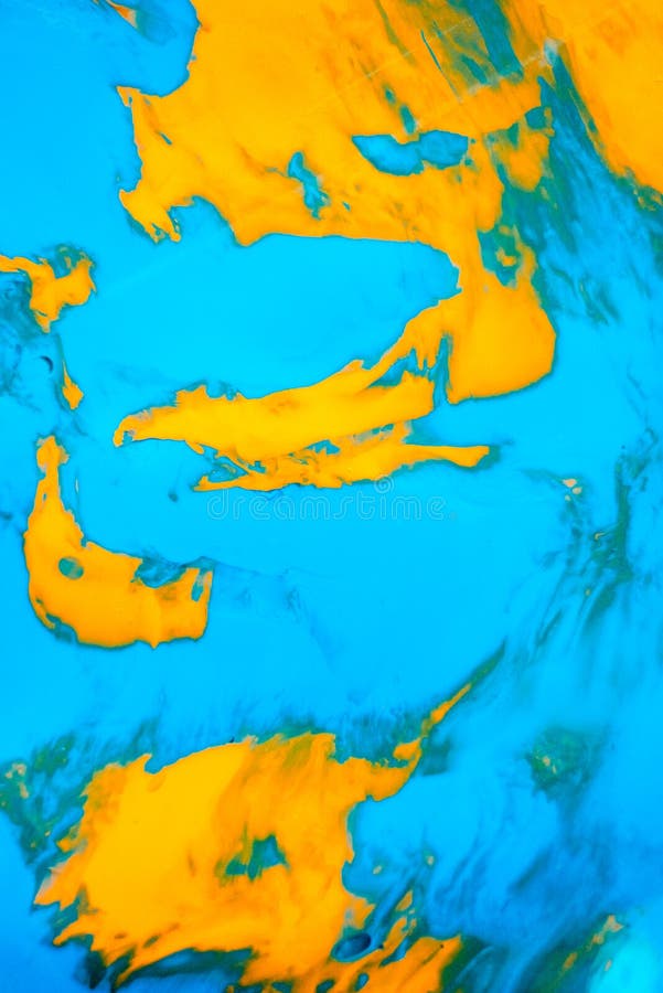 La pintura flúida dinámica del color salpica el fondo Contexto líquido mezclado azul y de la naranja Efecto que vetea abstracto L imagen de archivo La pintura flúida dinámica del color salpica el fondo Contexto líquido mezclado azul y de la naranja Efecto que vetea abstracto L imagen de archivo