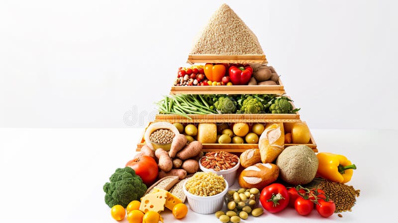 La pirámide alimentaria representa una forma de alimentación saludable. generador de ai