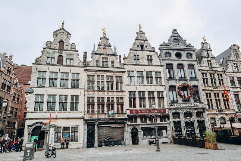 La place centrale d'anvers le marché de la grote images stock