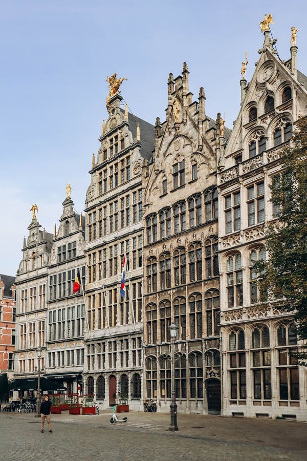 La place centrale d'anvers le marché de la grote photos stock