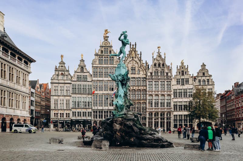 La place centrale d'anvers le marché de la grote images stock