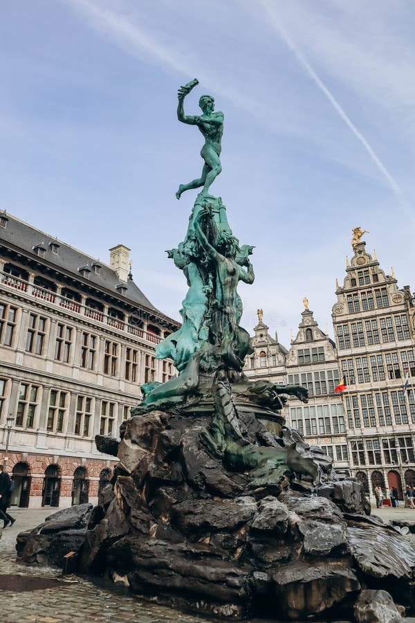 La place centrale d'anvers le marché de la grote photos stock