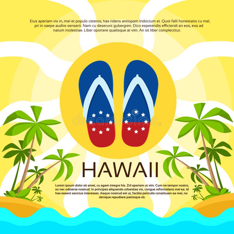 La playa del verano Flip-flops color de la bandera de Hawaii de la arena stock de ilustración La playa del verano Flip-flops color de la bandera de Hawaii de la arena stock de ilustración