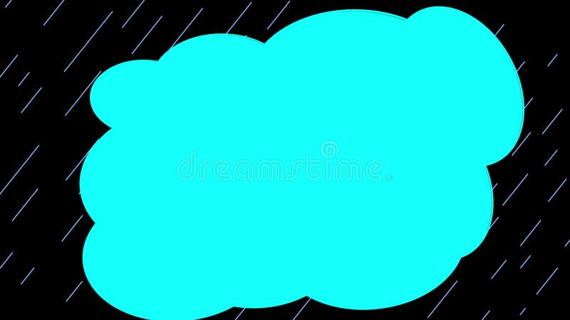 La pluie à la caricature tombe sur un écran noir formant des flaques bleues. illustration stock