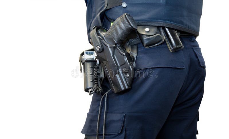 Policía Con Cinturón De Armas. Corte Imagen de archivo - Imagen de equipo,  arma: 183251673