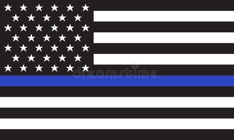 La policía americana del vector señala por medio de una bandera