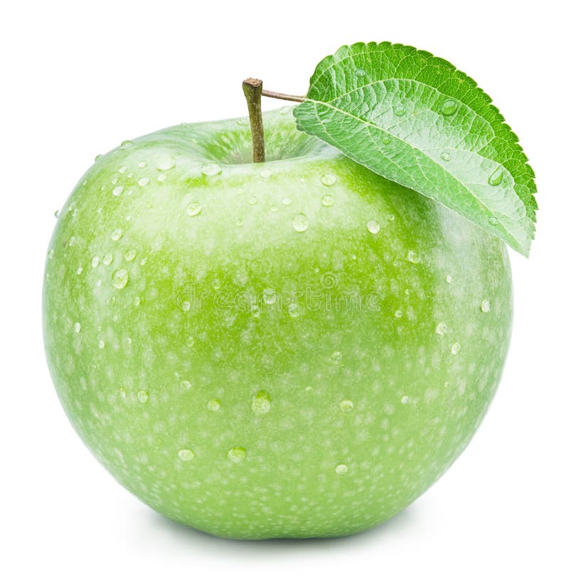La pomme verte mûre avec de l'eau se laisse tomber là-dessus