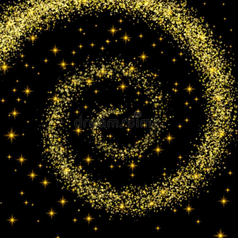 Paillettes de confettis d'or sur fond noir Vecteur par ©godruma