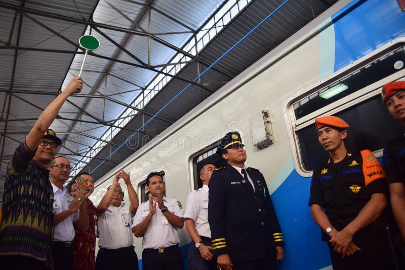 La premier del viaje de tren expreso de Ambarawa fotos de archivo La premier del viaje de tren expreso de Ambarawa fotos de archivo