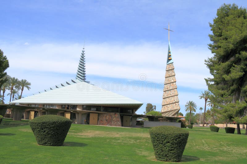 Frank Lloyd Wright : Église à Phoenix photo stock Frank Lloyd Wright : Église à Phoenix photo stock