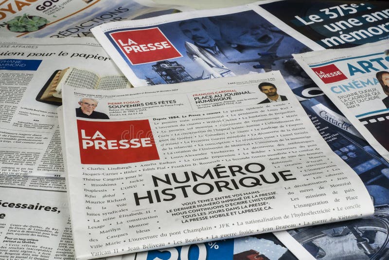 La Presse Publishes Final Print Edition Editorial Image - Image of ...