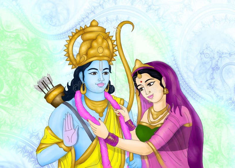 La Princesse Sita Femme Lord Rama Illustration Stock - Illustration du  dieu, raconté: 166469118