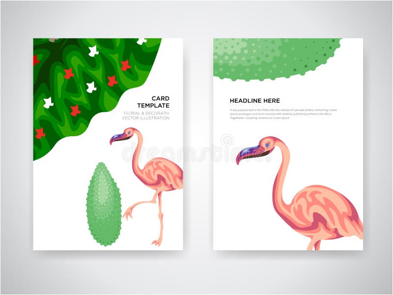 La progettazione di carta dell'invito di nozze con i fenicotteri tropicali, invita vi ringrazia, progettazione di carta moderna d illustrazione di stock La progettazione di carta dell'invito di nozze con i fenicotteri tropicali, invita vi ringrazia, progettazione di carta moderna d illustrazione di stock