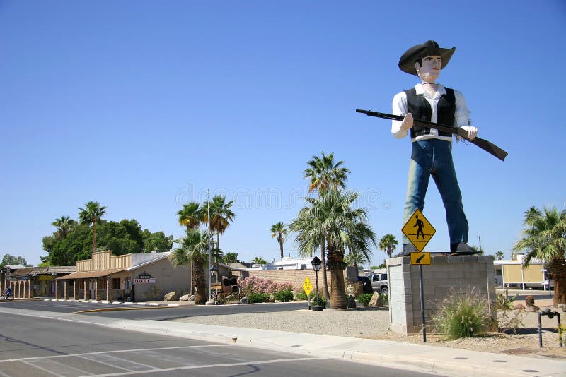 A statue of a cowboy in Yuma, AZ. A statue of a cowboy in Yuma, AZ.