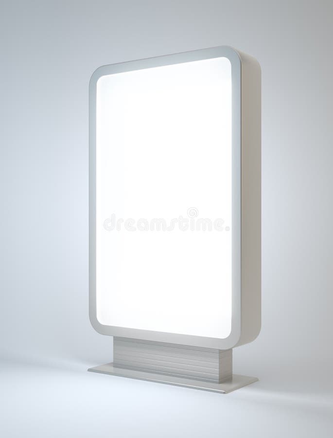 Panneau D'affichage Vide écran Lcd Blanc Moniteur Numérique Ou Support Pour  La Publicité Boîte à Lumière Rectangulaire Verticale Avec Cadre Noir Isolé  Sur Fond Gris Vue D'angle Illustration 3d Réaliste